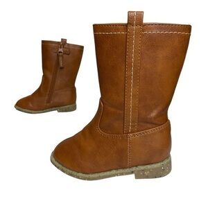 Cat & Jack Girls Brown Faux Leather Riding Boots US Size 5